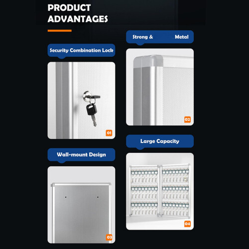 Duals Sided Key Organiser Box With Lock Wall Mounted-12 bits 2