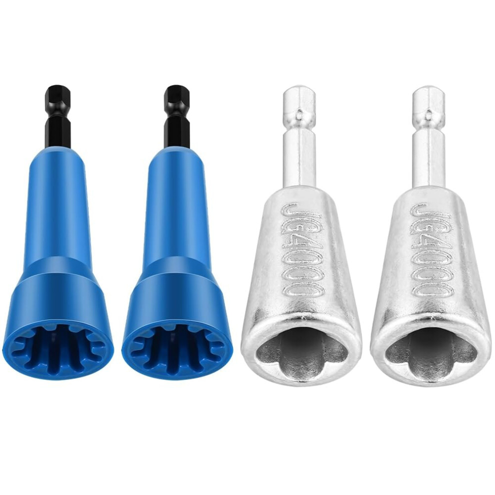 4Pc Wire Twisting Tool 2 Nut Driver 2 Stainless Steel Electrician Wire Stripper For Drill Twisting Wire Connector Socket Easy Install 9105992321278
