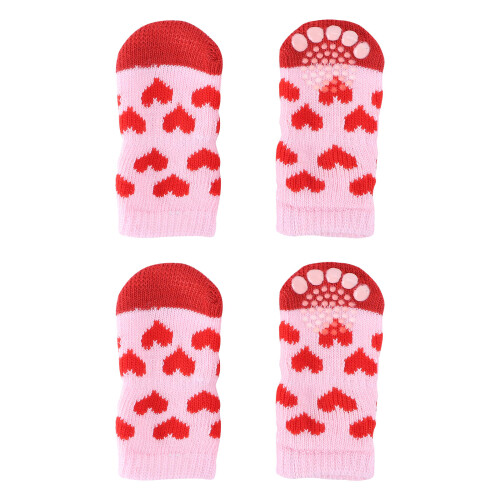 4St Hundsvalp Stickade Sockor I Med Antislir 2