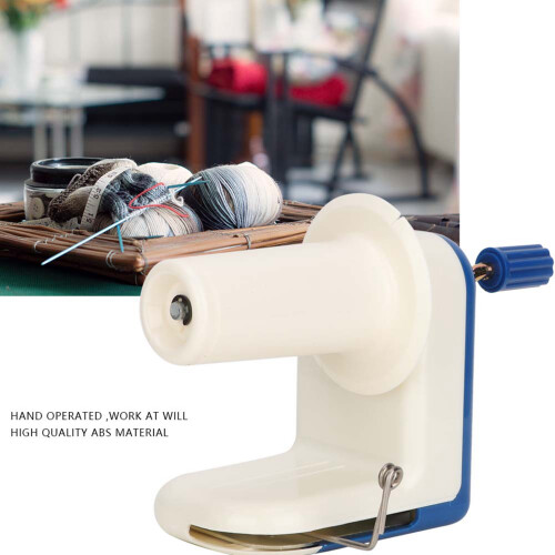 Manual Yarn Winding Machine ABS Plastic Blue White Compact Easy Use 2