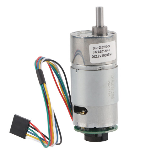 12/24V 200 U/min Encoder-Getriebemotor 37 mm Metall D12mm 1