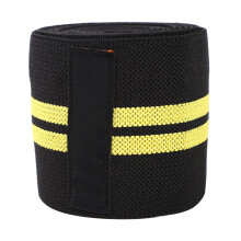 Elastic Knee Bandage Straps for Gym, Running & Sports – Black & Yellow