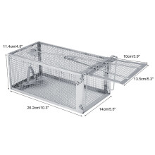 26.2x14x11.4cm Galvanized Rat Trap Cage for Live Animal Pest Control
