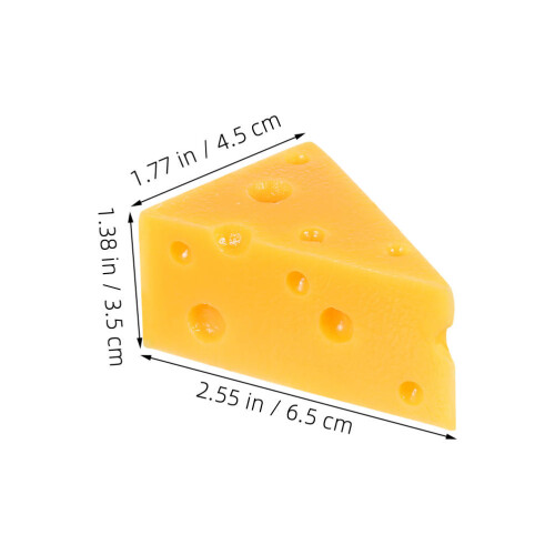 3 Pcs Artificial Triangle Cheese Models For Kitchen Bakery Display 1