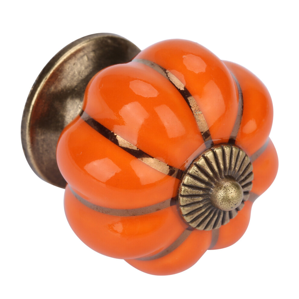 Ceramic Pumpkin Knobs Orange European Handle Pull For Kitchen & Room Furniture 4691363490124