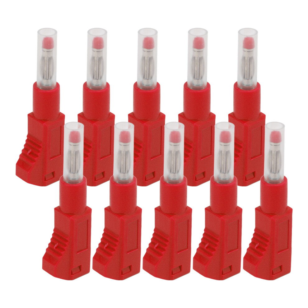 10Pcs Telescopic Banana Plugs 4Mm 600V 32A Pe Sheath For Industrial Equipment 4011363489698