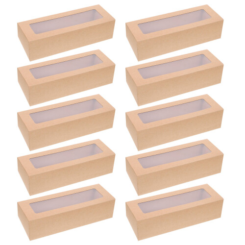 10Pcs Macaron PVC Boxes With Window For Dessert Shop 2