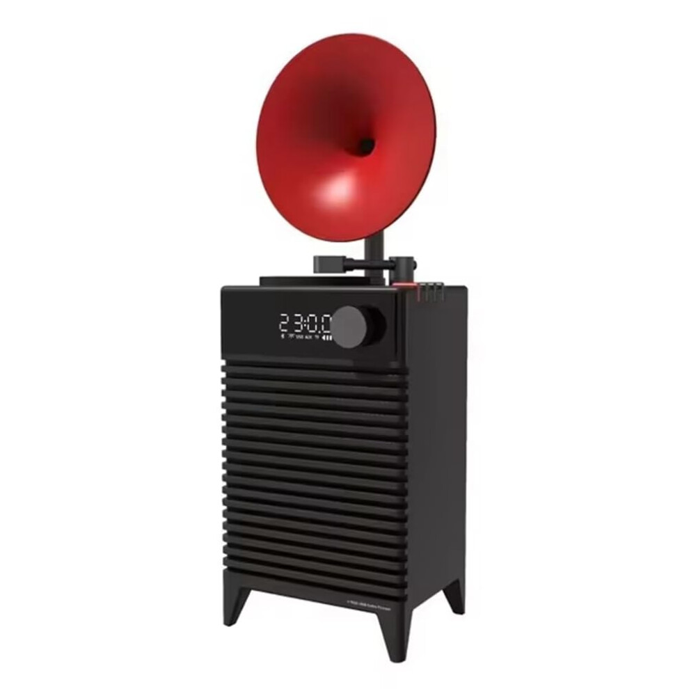 Retro Bluetooth Speakers Model 202 Outdoor Wireless Subwoofer Led Clock Music Box Tf Aux Handsfree Call Black 9067246012403