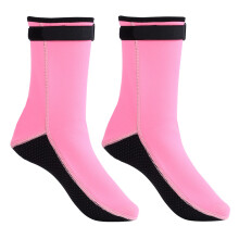 HISEA 3MM Pink Snorkeling Socks with Adjustable Hook Loop Design