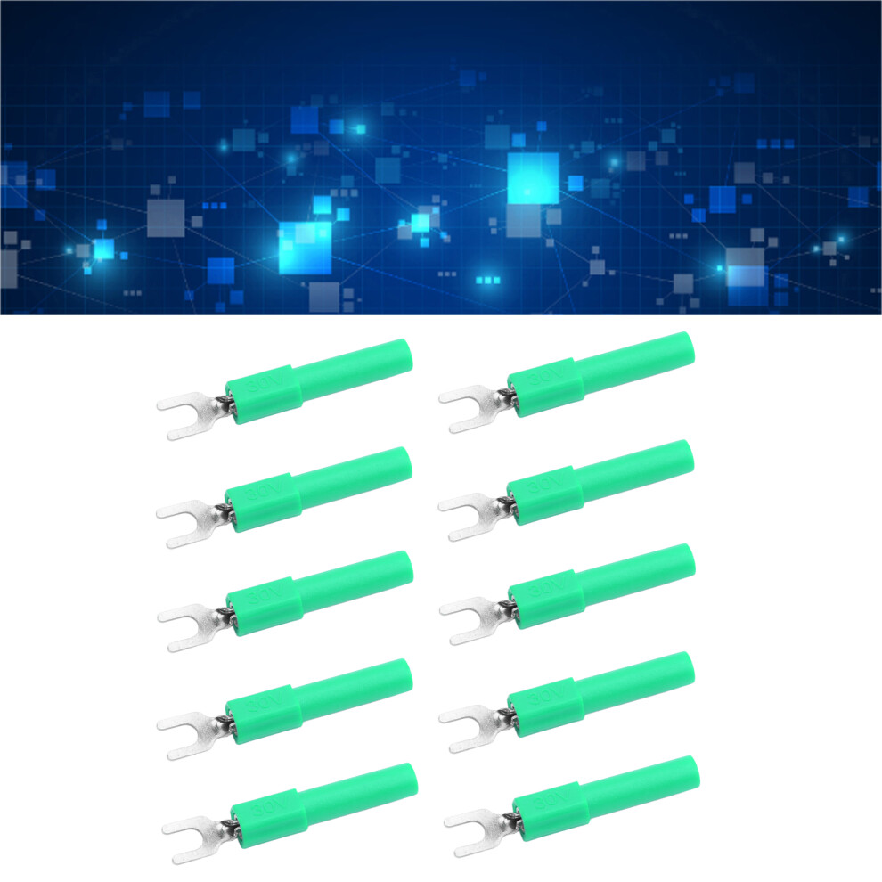 10Pcs 4Mm Green U Type Spade Crimp Terminals For Multimeter Testing 5031363489831
