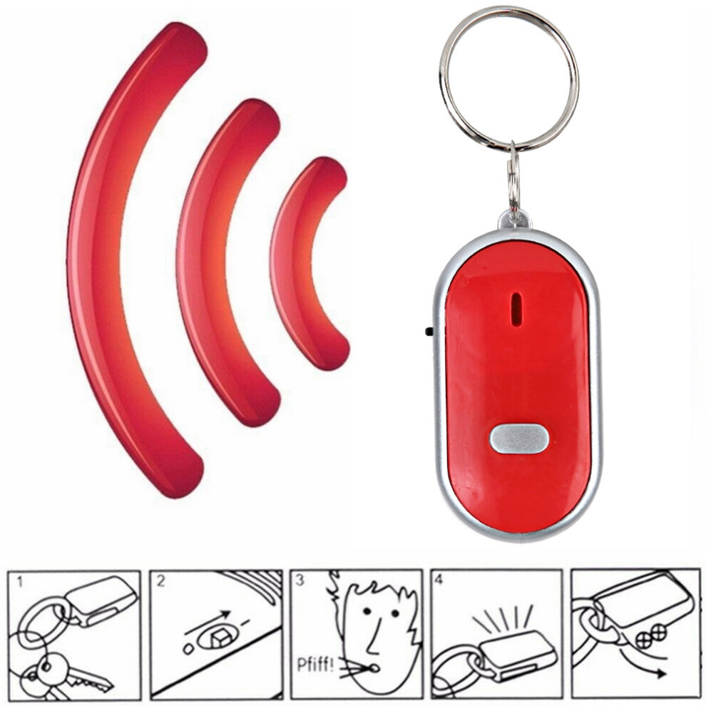 Red Key Finder With Voice Control Built-In Whistle & Anti-Lost Function 4971363490929
