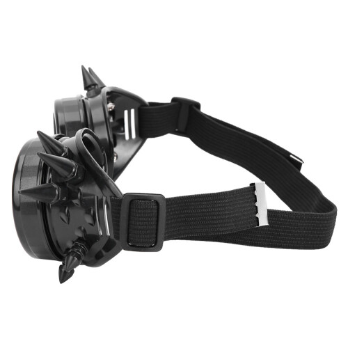 Vintage Spiked Steampunk Goggles Black Double Layer Windproof Cosplay
