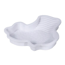 Plaque de bain pour deux tortues avec pente douce pour une-Blanc