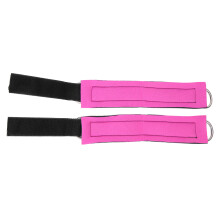 Sport Resistance Ankle D Shape Ring Buckle Tape - Rose Red/Silver & White