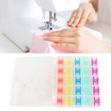 Colourful Sewing Machine Bobbins 20pcs Plastic Embroidery with Storage Box