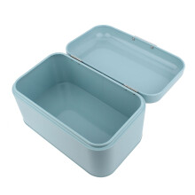Blue Solid Color Metal Bread Bin with Large Capacity for Kitchen Storage