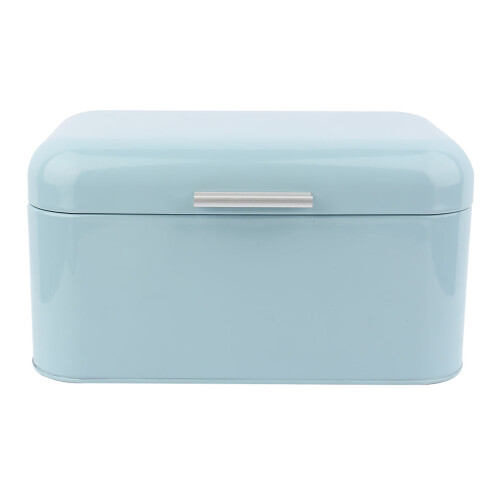 Blue Solid Color Metal Bread Bin with Large Capacity for Kitchen Storage 1