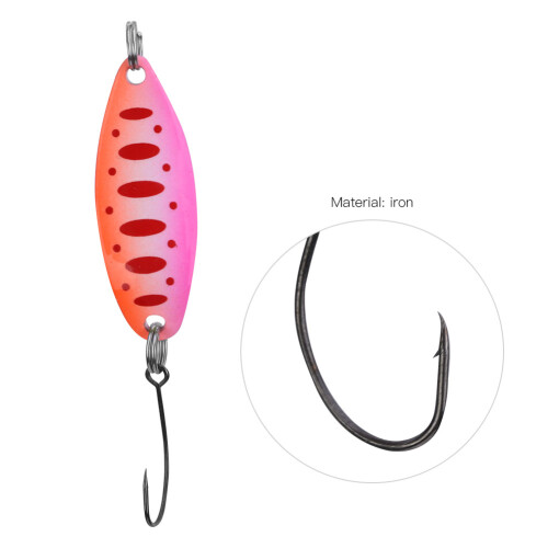 Forellen-Blinker-Köder 3.5g 3.4cm Orange Pink Dot 2