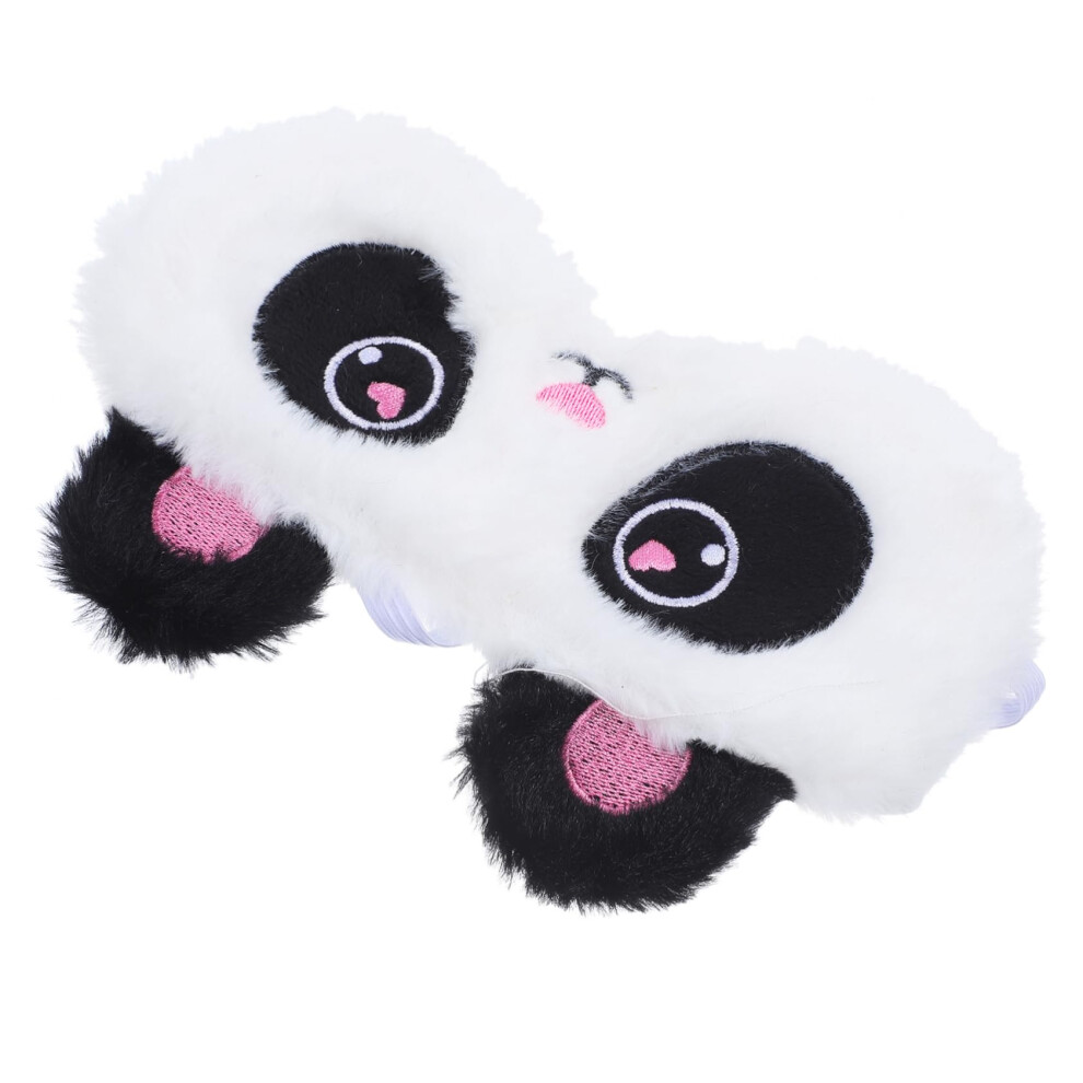 Plush Panda Eye Mask Cartoon Panda Design Soft Eye Shade For Travel Nap Home Use Lightweight Comfortable Sleep Mask