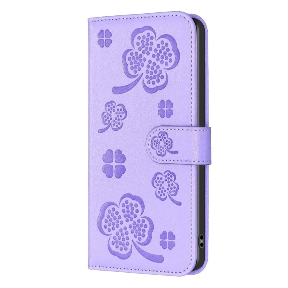 Embossed Lucky Flower Pu Leather Flip Wallet Slim Magnetic Shockproof Case With Stand For Samsung Galaxy A53 5G Purple 9323874067490