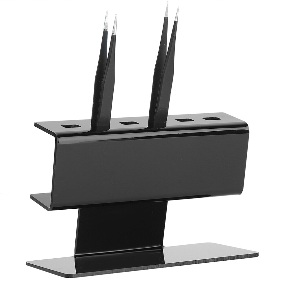 Black Lash Tweezers Shelf Holder 6Pcs Plastic Stand For Beauty Salon Equipment