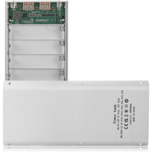 18650 Battery Pack Enclosure With Double USB Port Quick Charging Case For Fast Charging Black Normal Version Ref: 2358 1
