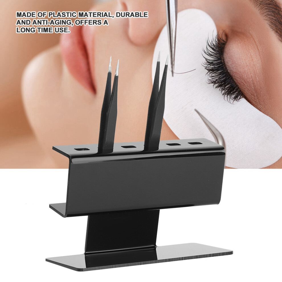 Black Eyelash Extension Tower: Holds 6 Tweezers Durable Plastic