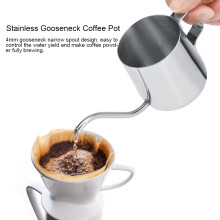 250 ml Edelstahl silberfarbener Kaffeekessel Gänsehalsauslauf Teekanne