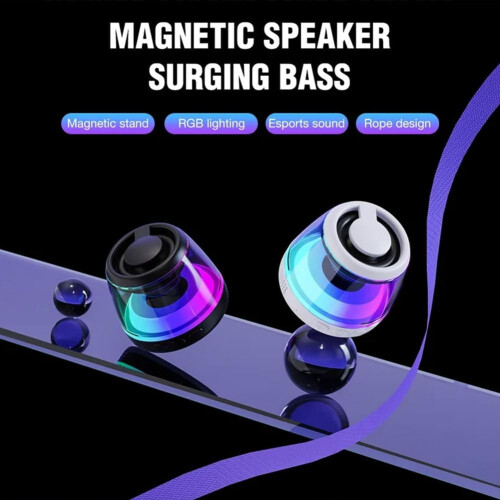 Magnetic Bluetooth Speaker RGB Lighting Mini Portable Sound Box ...