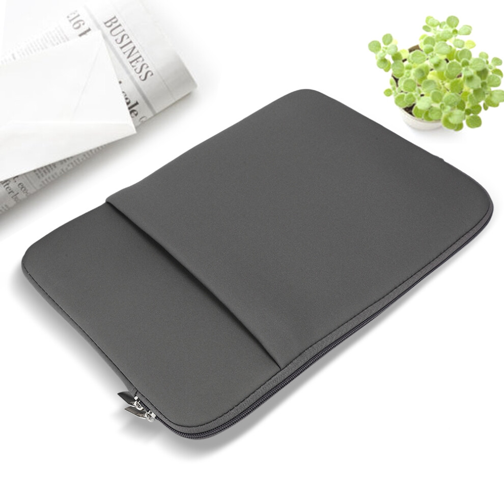 Portable 14'' Business Laptop Sleeve Light With Extra Side Pocket Grey 8071363498157