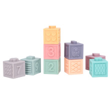 12pcs Soft Vinyl Baby Building Blocks Infant Teether Stacking Toy 6M+