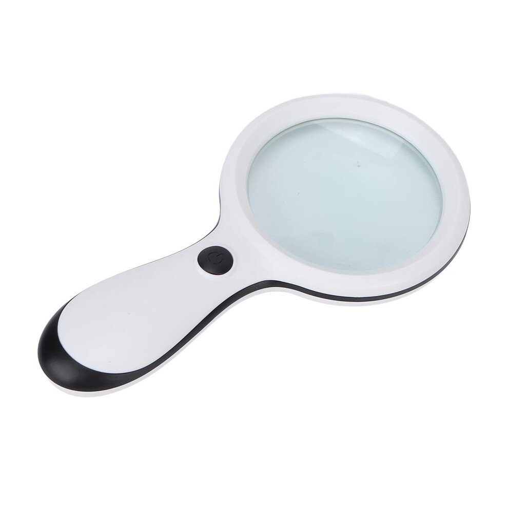 Light/White Magnifying Glass Hand Held With Led 10X Magnification 88Mm Lens Reading Aid