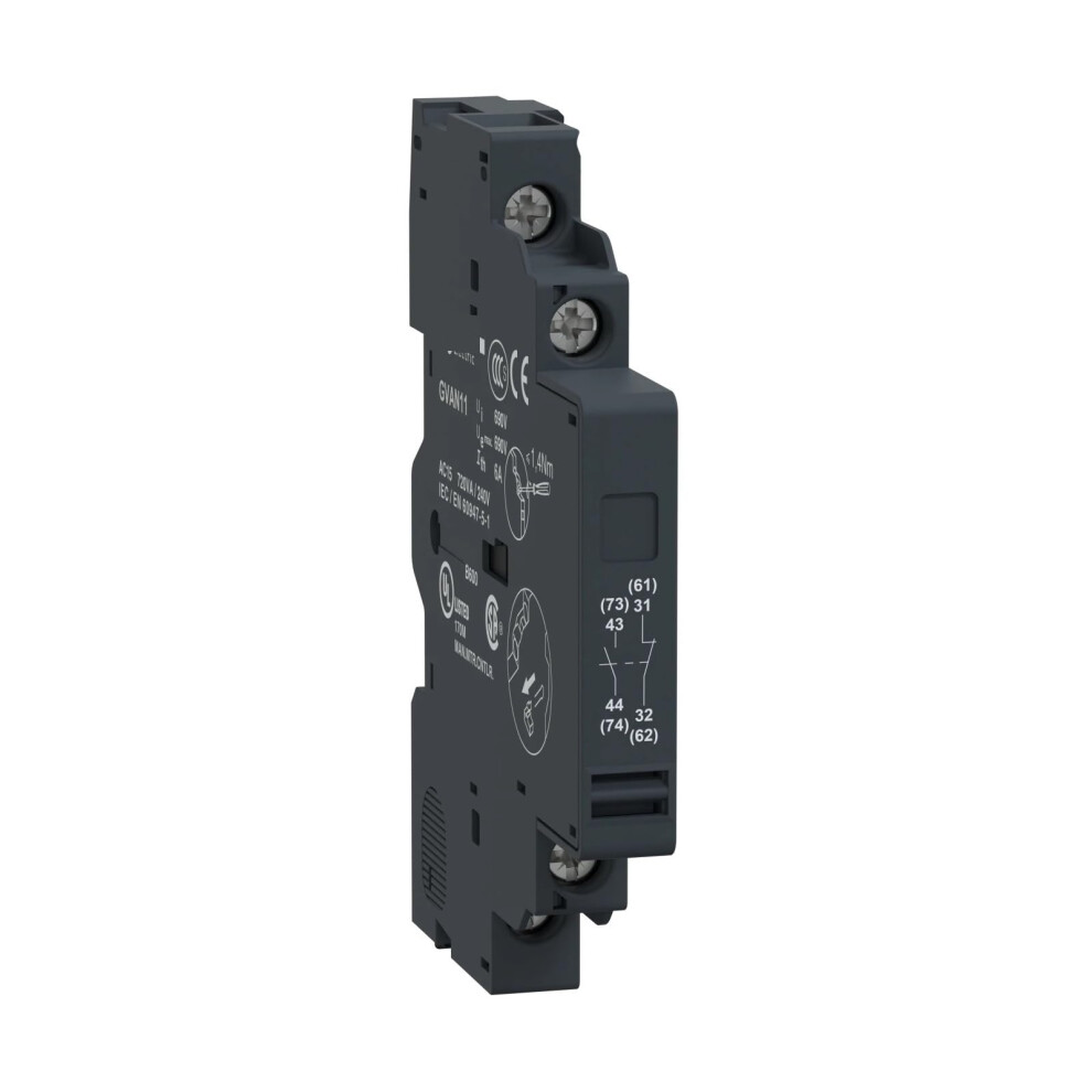 Auxiliary Contact Block 1No 1Nc Compatible With Gv2 Gv3 Contactor 9105992323029