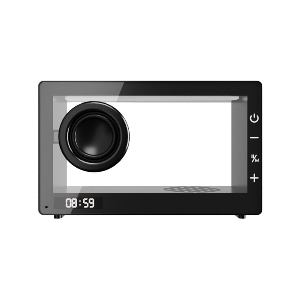 Portable Retro Bluetooth Speaker Clock With Transparent Soundbar, Rgb Tf Card Music Player, Wireless Hifi Light 9067246013769