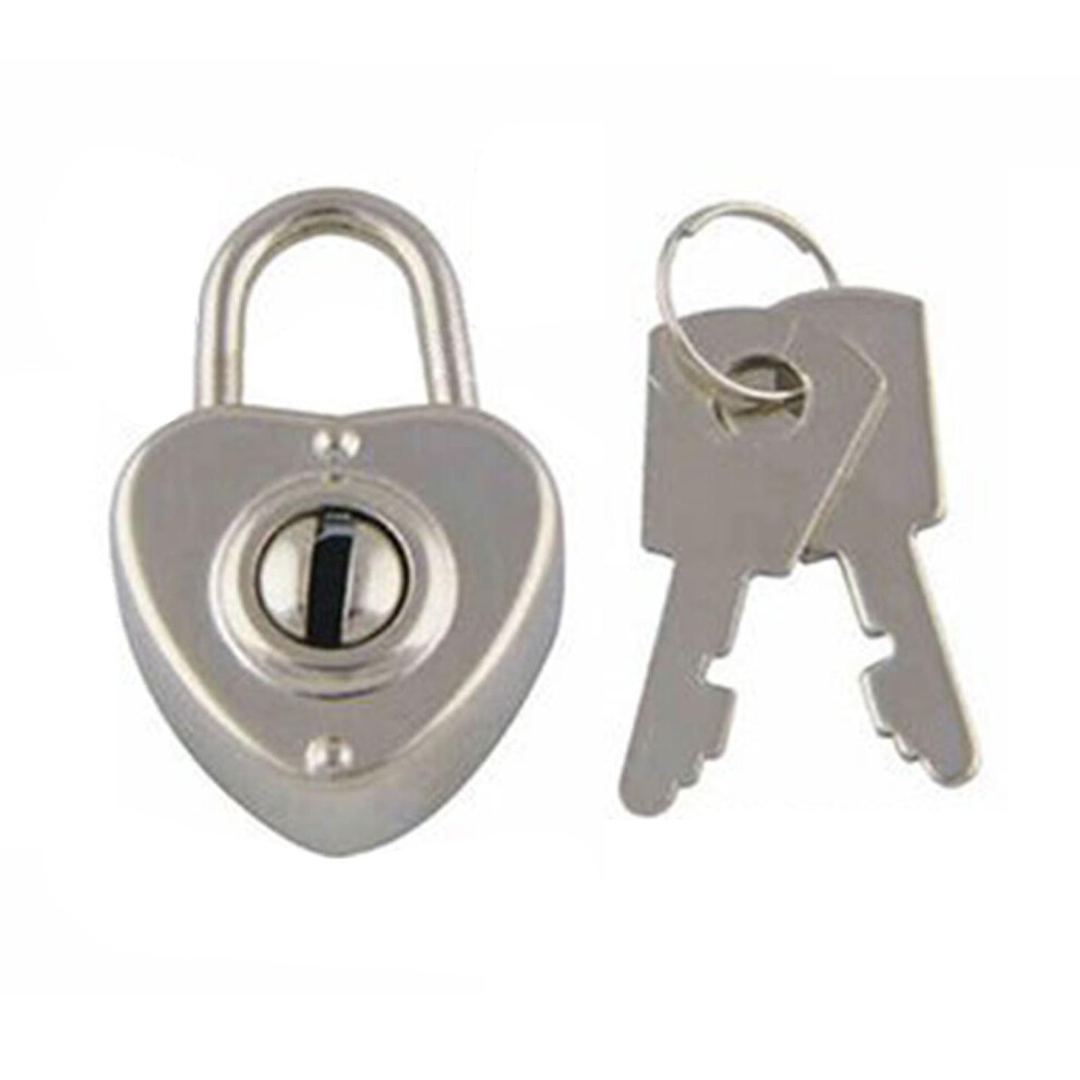 Alloy Diary Heart Vintage Padlock With Key Weatherproof Small Heavyduty Silver Decorative Padlock For Jewellery Boxes 9323874069142