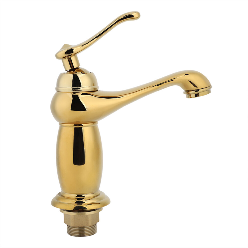 Antique Gold European Bathroom Faucet G1/2, Copper, 9.4In 9331363500595