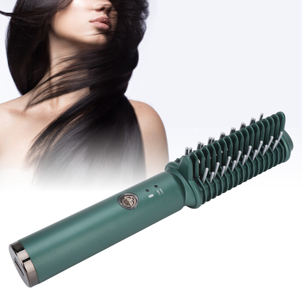 Cordless Hair Straightening Curling Brush USB Rechargeable Rapid Heating Tool