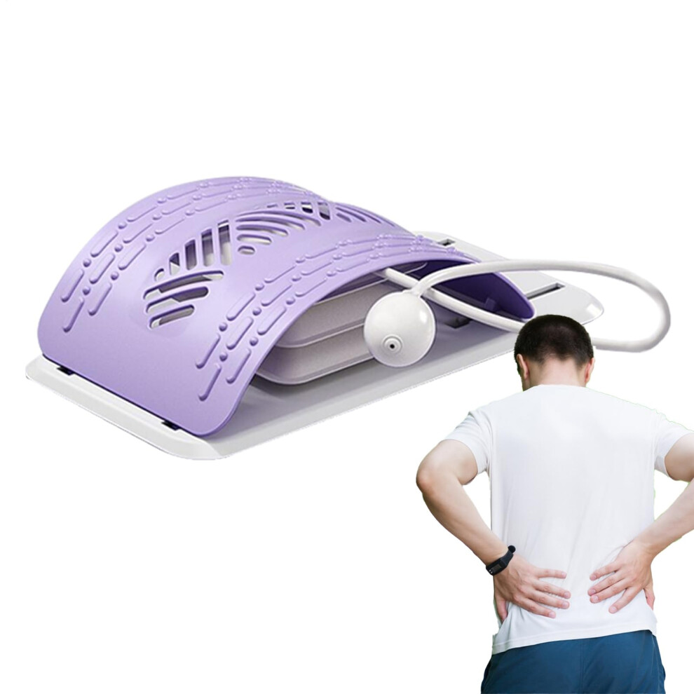 Purple Lumbar Stretcher Ergonomic Adjustable Back Support Board 37.7X21x5cm For Lower Back Relief Spine Correction Bed