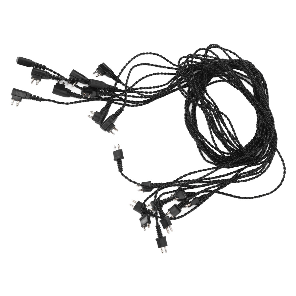 Black 10Pcs 2Pin Tpe Hearing Aid Receiver Wire For Sound Amplifier