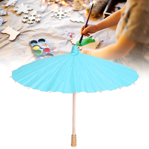 DIY Papierregenschirm 23x30cm blau für Kinder 2