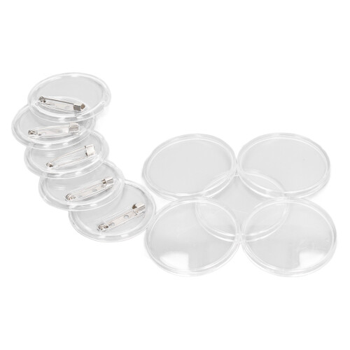 Button Badge 1.7In Clear Acrylic Reusable Set for DIY Crafts School Projects 2