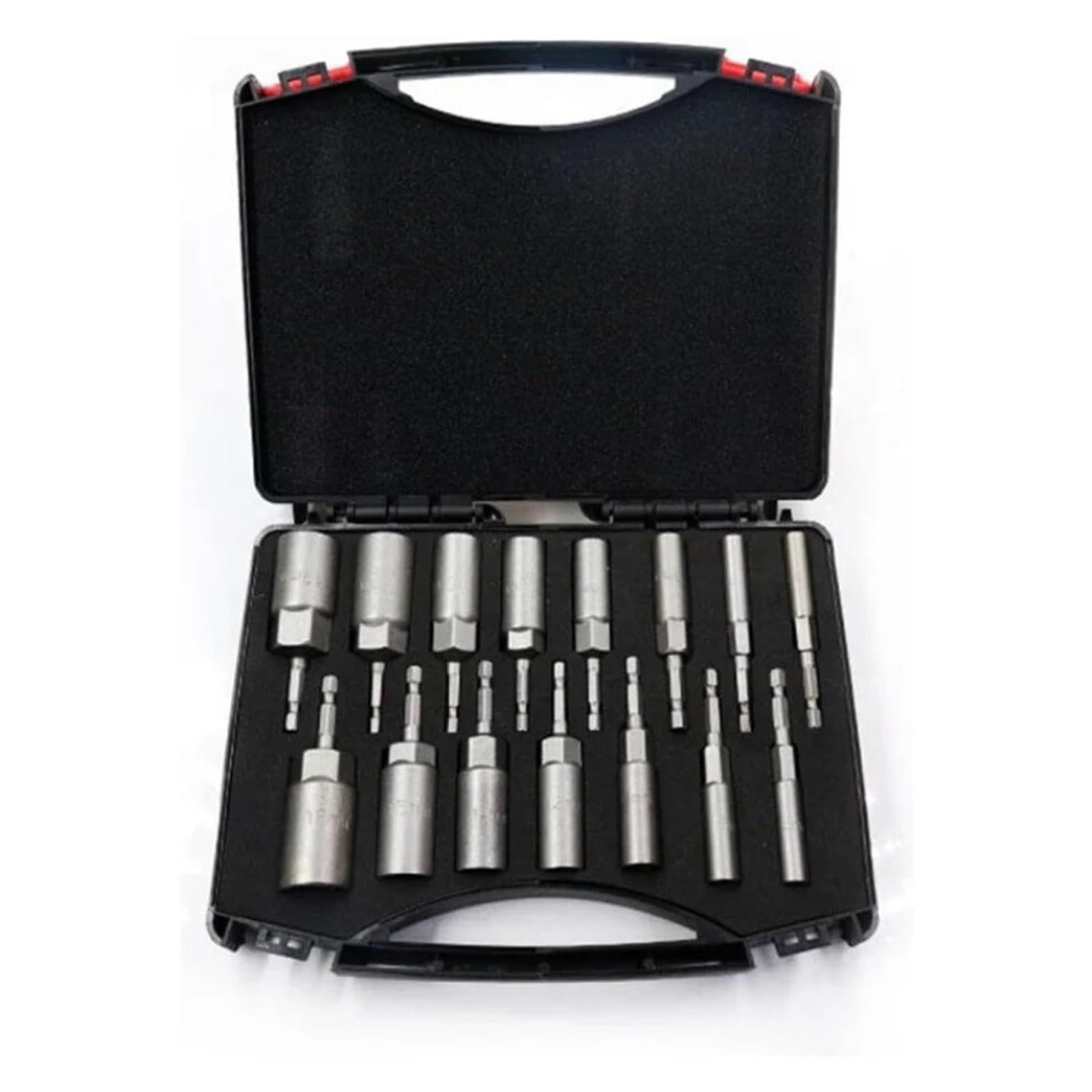 5.5Mm19mm Hex Socket Sleeve Nozzles Nut Driver Set 15Piece For Power Screwdrivers Drills And Impact Drivers With Box 9067246014391