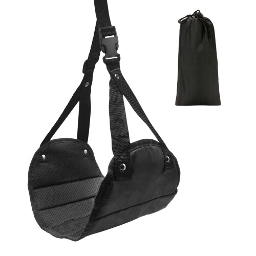 Ergonomic Flight Leg Rest Portable Foot Support Set-Black