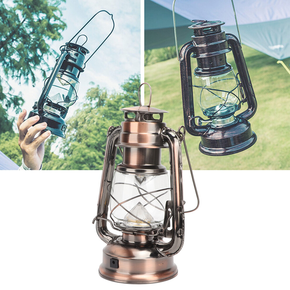 Vintage Camping Lantern 24h Battery USB Rechargeable Bronze 1200mAh-image-OPC-PN6JXCD-NEW