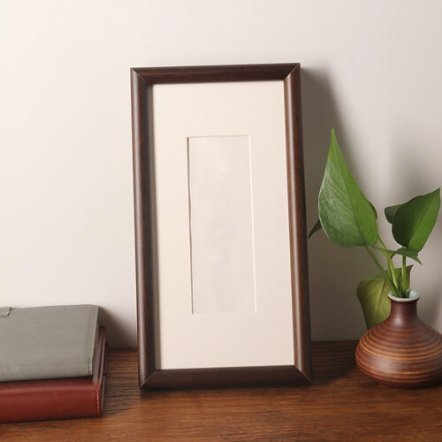 Photo Frame Walnut Wood Rectangular 6x12 Inch For Tabletop Or Wall Display