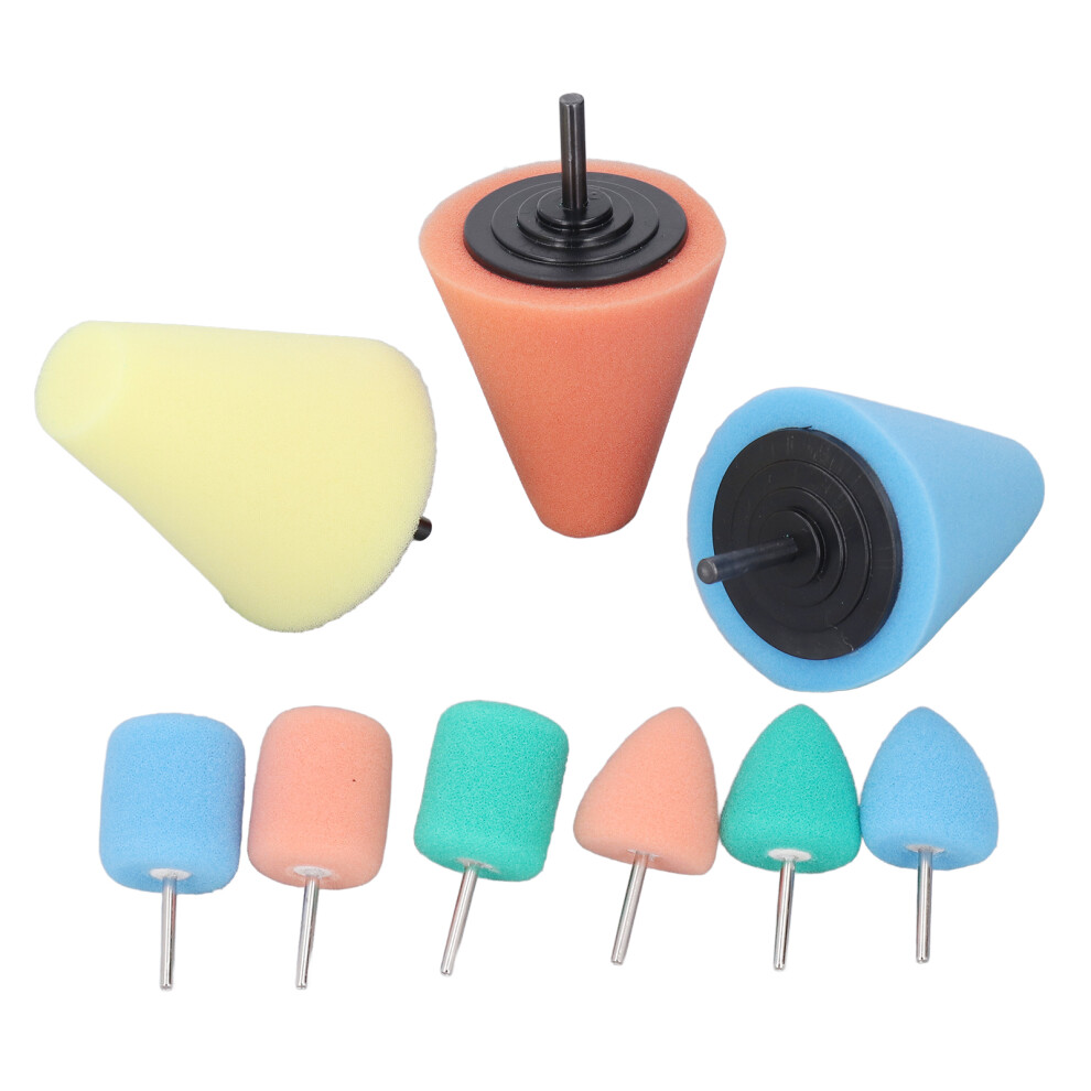 Car Polishing Accessories 9Pcs Metal Cones For Hub & Wheel Buffing 6951363513642