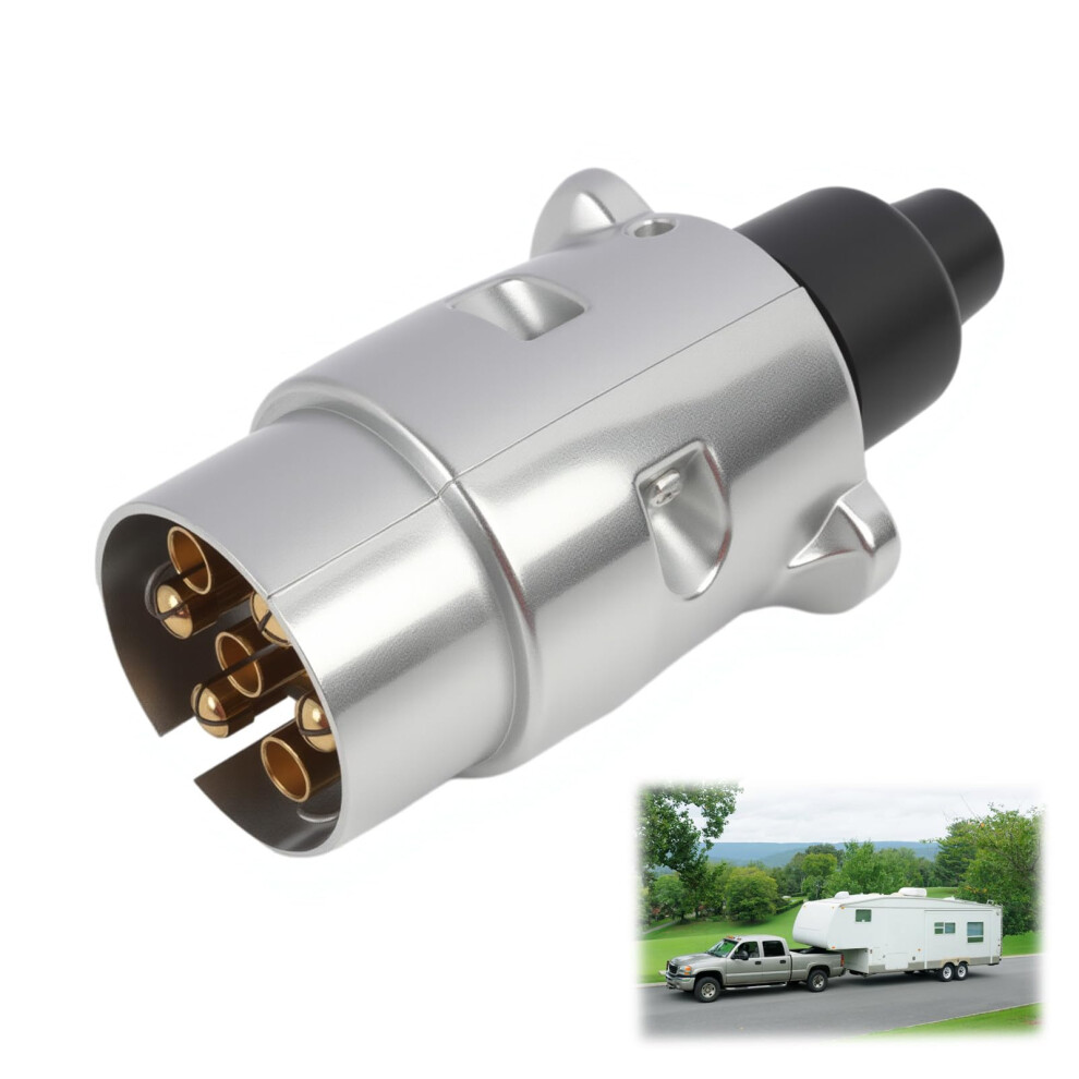 7 Pin Metal Trailer Socket Connector For Trailers And Rvs Universal Towbar Towing Adapter Semitrailers Light 9067246014728
