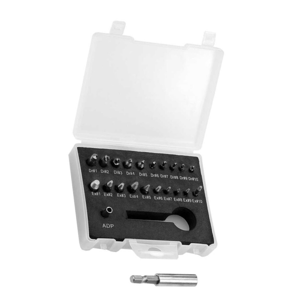 22Pcs Broken Screw Remover Set With Lock Function, Bolt Extractor Kit For Stripped Screws, Socket Adapter, Storage Case 9067246014681