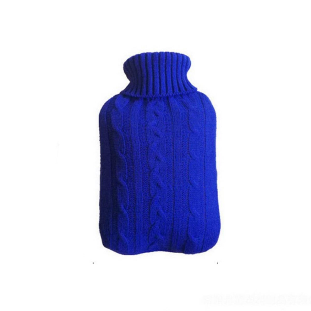 Hot Water Bag Cover Knitted 2000ml Large Capacity Navy Blue ColdProof Heat Preservation Winter Keep Warm