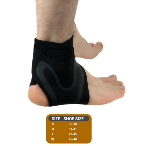 Knöchelbandage, schwarz, elastisch, 1